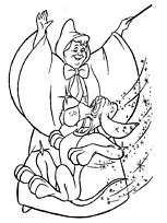 coloriage la marraine de cendrillon transforme le chien